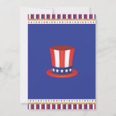 Patriotic 4. Juli Baby Dusche Red White and Due Einladung (Rückseite)