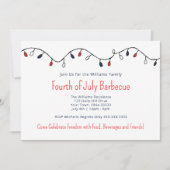 Patriotic 4. Juli Barbecue String Lights Einladung (Vorderseite)