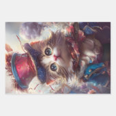 Patriotic 4. Juli Cats Decoupage Geschenkpapier Set (Vorderseite 2)