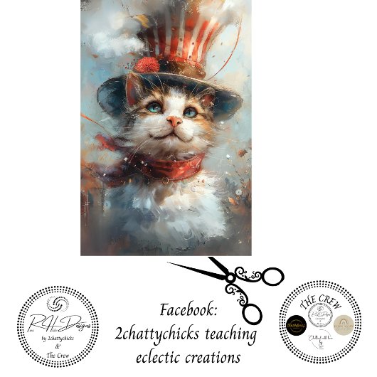 Patriotic 4. Juli Cats Decoupage Geschenkpapier Set