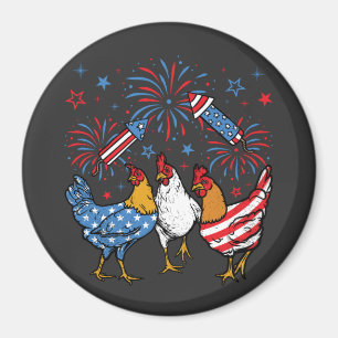 Patriotic 4. Juli Circle von Chicken USA Flag Patr Magnet