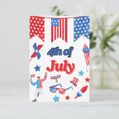 Patriotic 4. Juli Dankeschön Karte (Stehend Vorderseite)