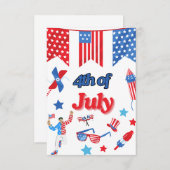 Patriotic 4. Juli Dankeschön Karte (Vorne/Hinten)