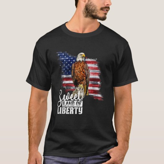 Patriotic 4. Juli Eagle American Flag America Bir T-Shirt (Vorderseite)