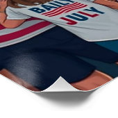 Patriotic 4. Juli Feuerwerk Celebration Crowd Poster (Ecke)