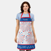 Patriotic 4. Juli Feuerwerk Party GRILLEN Schürze (Getragen)