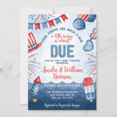 Patriotic 4. Juli Fireworks Baby Shower Einladung (Vorderseite)