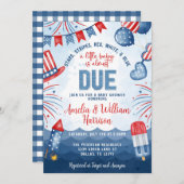 Patriotic 4. Juli Fireworks Baby Shower Einladung (Vorne/Hinten)