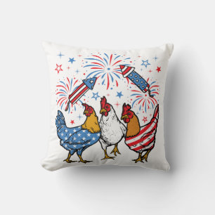 Patriotic 4. Juli Flag Chicken USA Flag Kissen