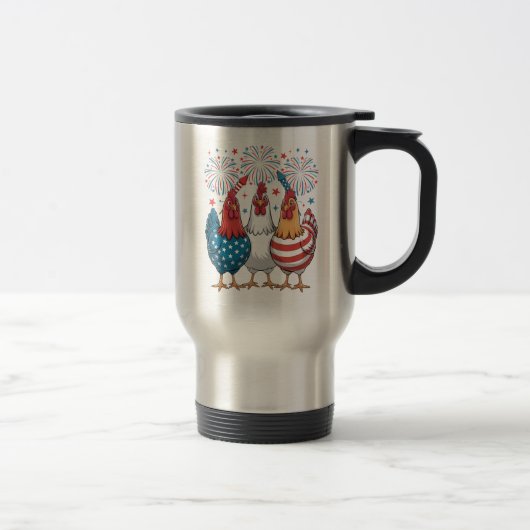 Patriotic 4. Juli Flag Chicken USA Flag Reisebecher (Rechts)