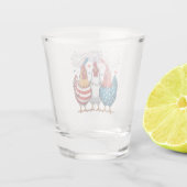 Patriotic 4. Juli Flag Chicken USA Flag Schnapsglas (Rückseite)