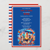 Patriotic 4. Juli GRILLEN House Party Einladung (Vorne/Hinten)