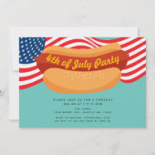 Patriotic 4. Juli Hotdog Cookout Einladung (Vorderseite)