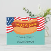 Patriotic 4. Juli Hotdog Cookout Einladung (Stehend Vorderseite)
