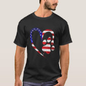 Patriotic 4. Juli Hunde Paw Print America Flag H T-Shirt (Vorderseite)