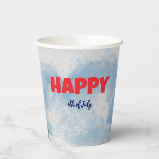 Patriotic 4. Juli Paper Cups - Red White Blue Pappbecher (Links)