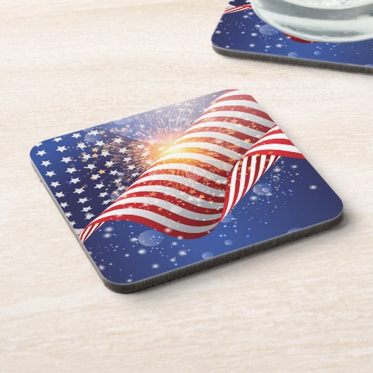 Patriotic 4. Juli Plastic Untersetzer Set (Linke Seite)