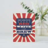 Patriotic 4. Juli Red White & Brew Custom Postkarte (Stehend Vorderseite)