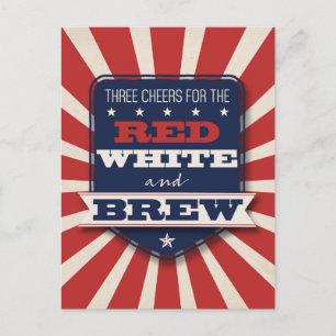 Patriotic 4. Juli Red White & Brew Custom Postkarte