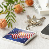 Patriotic 4. Juli Schlüsselanhänger (Seite)