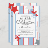 Patriotic 4. Juli Stars Stripes Event Einladung (Vorne/Hinten)