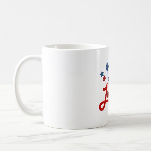 Patriotic 4. Juli Typografie Design - Red Bleu Kaffeetasse (Links)