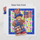 Patriotic - 4. Juli - Unabhängigkeitstag ! SRF Einladung (Vorne/Hinten)