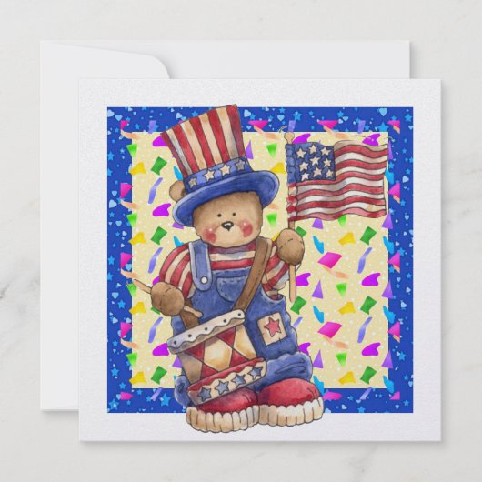 Patriotic - 4. Juli - Unabhängigkeitstag ! SRF Einladung (Vorderseite)