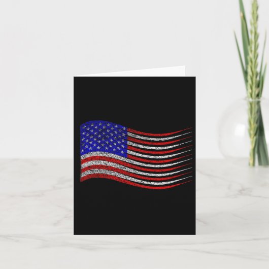 Patriotic 4. Juli US-amerikanische Flaggenwinde Karte (Vorderseite)