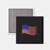 Patriotic 4. Juli US-amerikanische Flaggenwinde Magnet (Vorderseite/Rückseite)