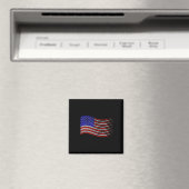 Patriotic 4. Juli US-amerikanische Flaggenwinde Magnet (In Situ (Geschirrspüler))