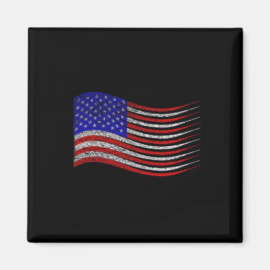 Patriotic 4. Juli US-amerikanische Flaggenwinde Magnet (Vorne)