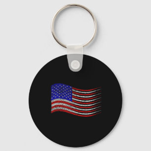 Patriotic 4. Juli US-amerikanische Flaggenwinde Schlüsselanhänger