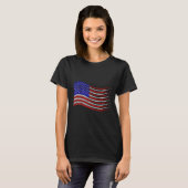 Patriotic 4. Juli US-amerikanische Flaggenwinde T-Shirt (Vorne ganz)