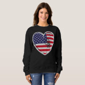 Patriotic 4. Juli US Flag Red White & Blue Bas Sweatshirt (Vorne ganz)