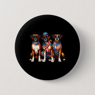 Patriotic 4. Juli USA Flag Amerika Welpe Lover Button