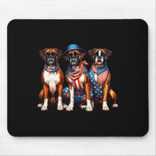 Patriotic 4. Juli USA Flag Amerika Welpe Lover Mousepad