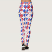 Patriotic 4. Juli USA Flag Heart Red White & Blue Leggings (Rückseite)