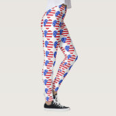 Patriotic 4. Juli USA Flag Heart Red White & Blue Leggings (Rechts)