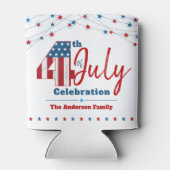 Patriotic 4. Juli USA Flag Red White Blue Stars Dosenkühler (Rückseite)