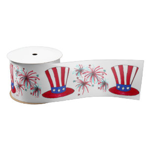 Patriotic 4. Juli USA Uncle Sam Fireworks Amerika Satinband