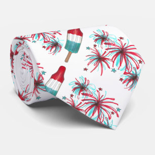Patriotic 4. Juli Vierte Rocket Pop Fireworks USA Krawatte