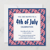 Patriotic 4TH JULY American Flag Blue Party Einladung (Vorderseite)