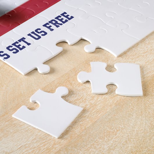 PATRIOTIC 4TH JULY For Freedom Christ Set Us Free Puzzle (Seite)