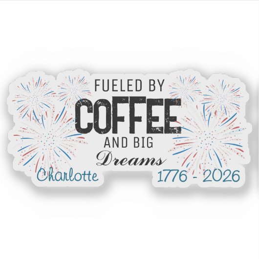  Patriotic 4th of July Custom Name Aufkleber (Vorderseite)