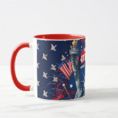 Patriotic 4th of July Mug USA Independence Day Tasse (Links)