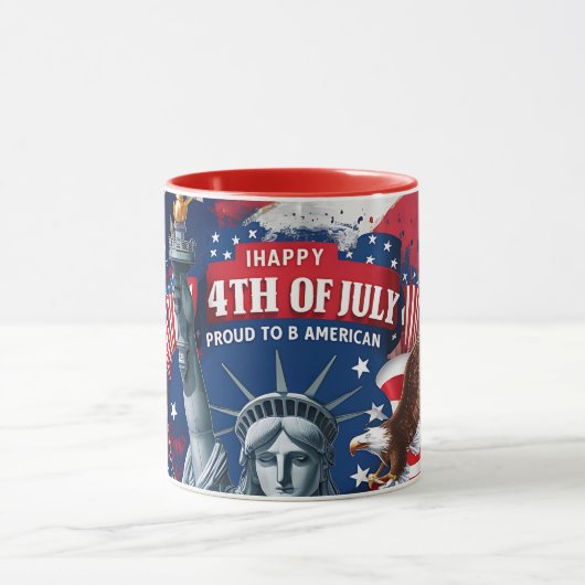 Patriotic 4th of July Mug USA Independence Day Tasse (Zentrum)