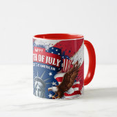 Patriotic 4th of July Mug USA Independence Day Tasse (VorderseiteRechts)