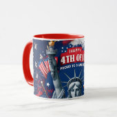 Patriotic 4th of July Mug USA Independence Day Tasse (Vorderseite Links)