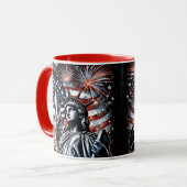 Patriotic 4th of July Mug USA Independence Day Tasse (Vorderseite Links)